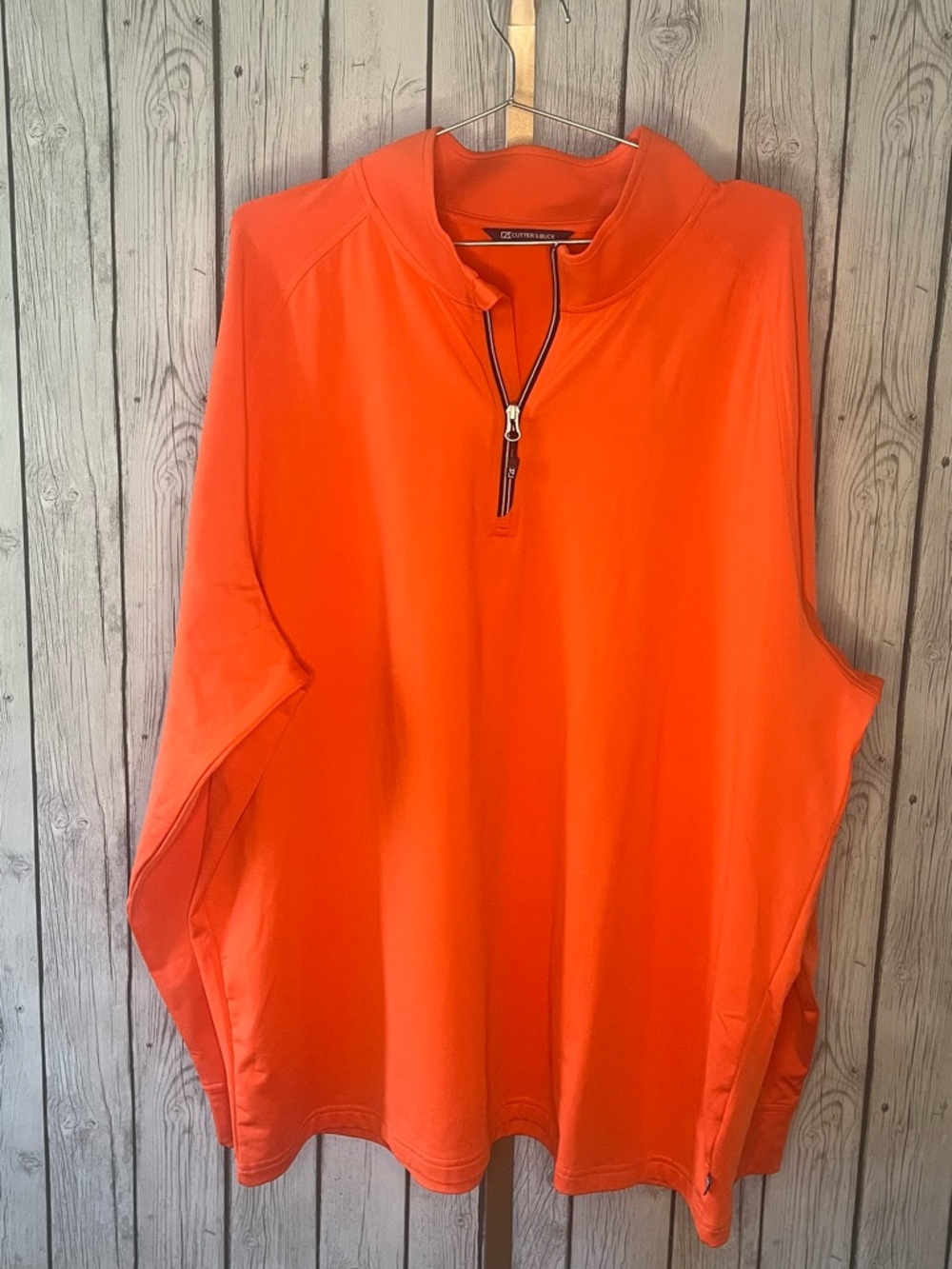 Cutter & Buck Adapt Eco Knit Stretch Mens Quarter Zip Pullover XXL Orange NWT